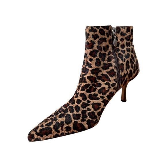 Circa Joan & David Pointed Toe Leopard Print Bootie Women's Size 10M - Picture 4 of 9
